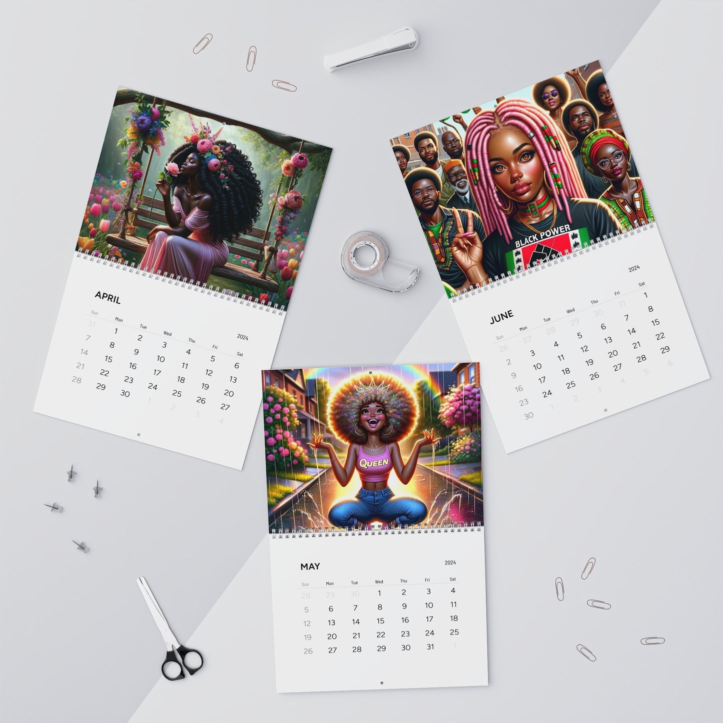 Unbounded Radiance: Celebrating African American Women Wall Calendar (2024)