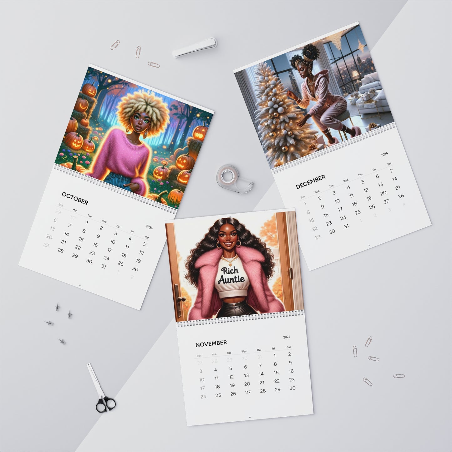 Unbounded Radiance: Celebrating African American Women Wall Calendar (2024)