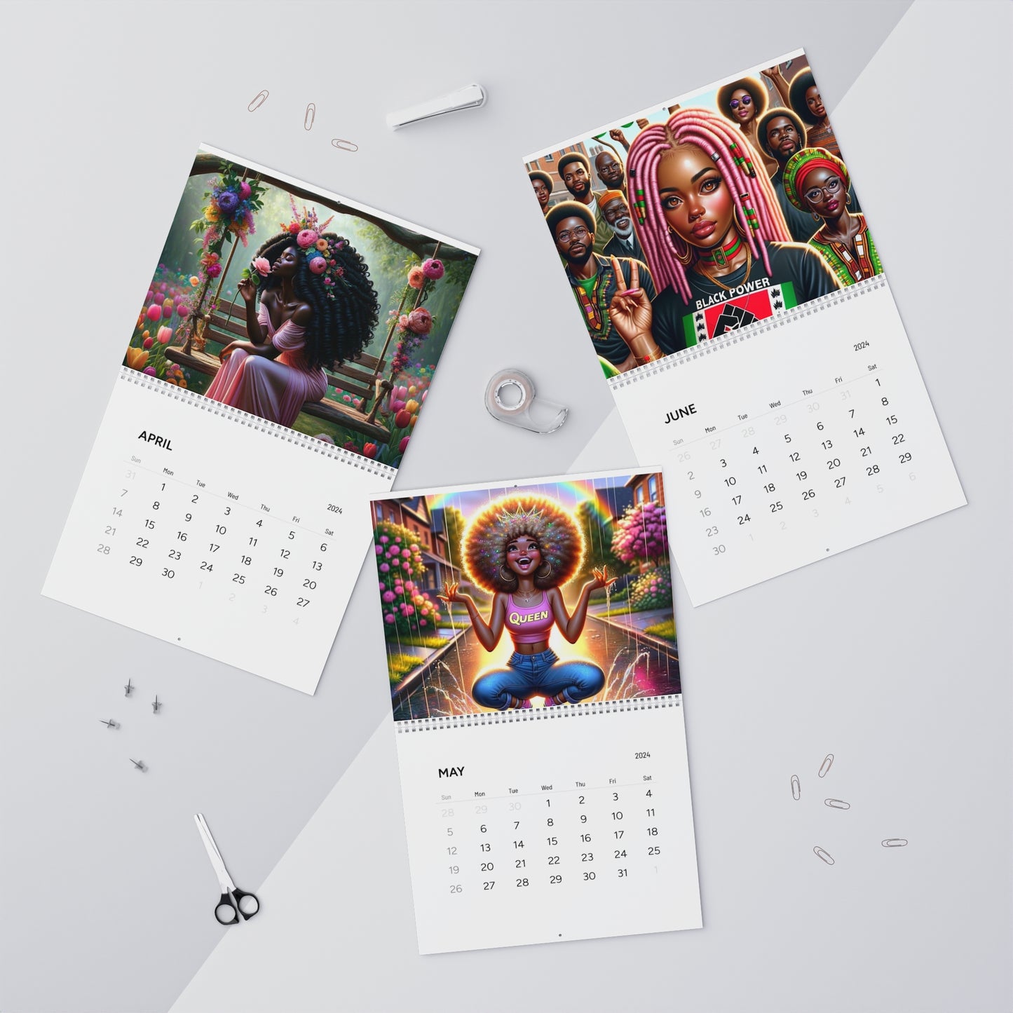 Unbounded Radiance: Celebrating African American Women Wall Calendar (2024)