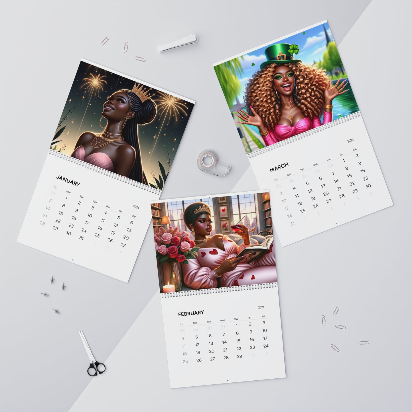 Unbounded Radiance: Celebrating African American Women Wall Calendar (2024)